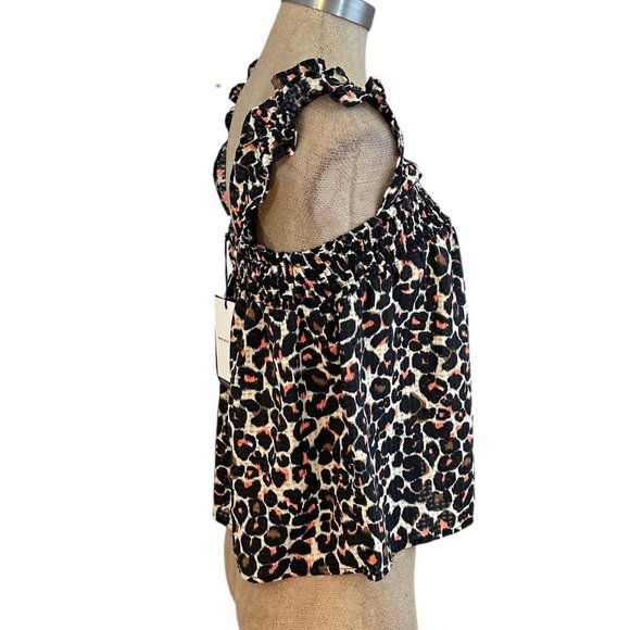 Who‎ What Wear Sketch Leopard Sleeveless Top XS - Picture 3 of 6